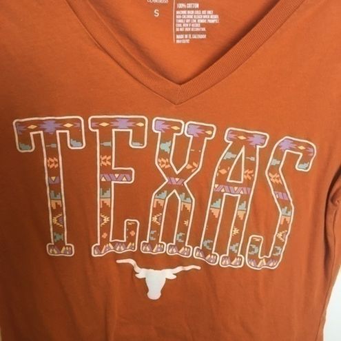 Lids Texas Longhorns Women's Plus Lace-Up V-Neck T-Shirt