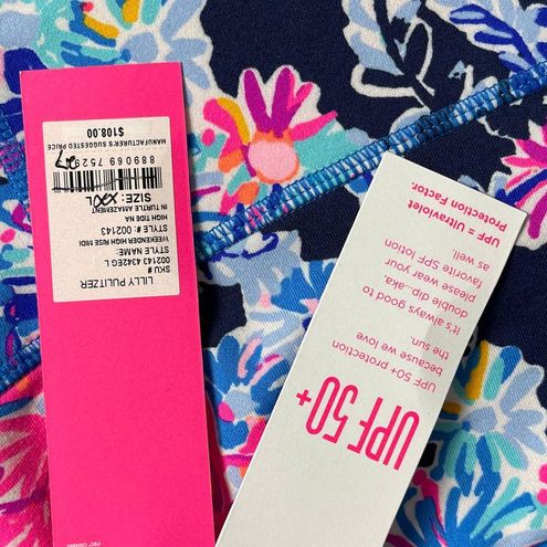 Lilly Pulitzer WEEKENDER High Rise Midi Leggings High Tide Navy Turtle - Sz  XXL