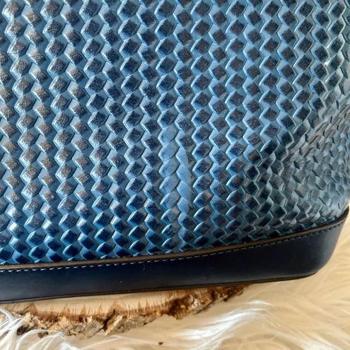 Dooney & Bourke Camden Woven Embossed Leather Large Blue Tote - $90 - From  Alexandra