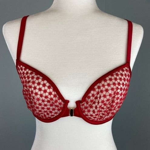 Victoria Secret Front Closure Starburst Strappy Unlined Demi Bra