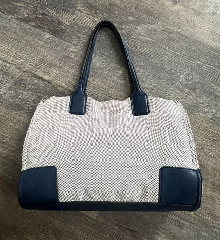 Tory Burch Mini Ella Tote Canvas and Leather - Navy Blue - $75 (73