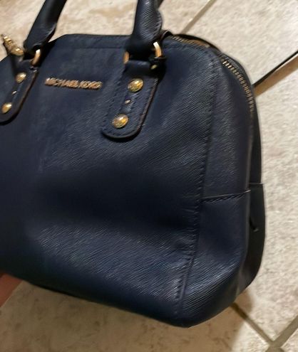 Michael Kors Sandrine Small Saffiano Leather Satchel Blue - $57 - From Erin