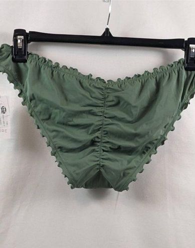 Women's Low-Rise Ruffle Cheeky Bikini Bottom - Shade & Shore™ Green XS