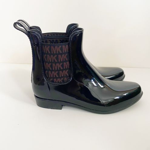 Michael Kors MK Monogram Waterproof Black Ankle Rain Boots Size 8 - $35  (70% Off Retail) - From Samantha