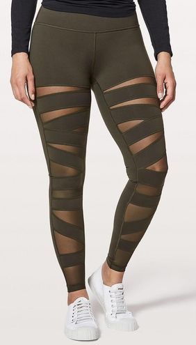 Lululemon Lulu High Times Tech Mesh Leggings Green Size 10 - $95