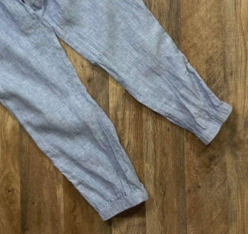 Athleta Cabo Linen Jogger Pants Chambray Blue Womens Size 12 - $30 - From  Mya