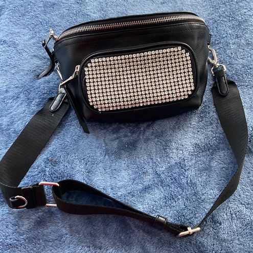 Steve Madden Madden NYC Women's Crystal Fanny Pack Crossbody, Black - $50 -  From K