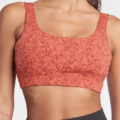 Athleta Exhale Moonflower Jacquard Sports Bra in Etruscan Red Size Medium -  $35 - From Callie
