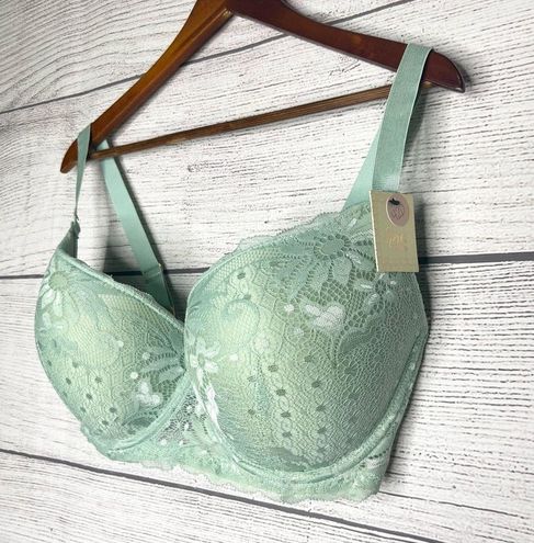 NWT Spree Intimates Tinkerbell Green Lace Everyday Comfort Push Up Bra Size  42D - $23 - From Megan