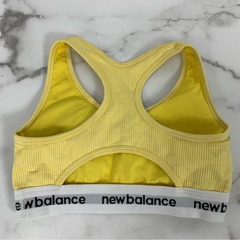 New Balance Yellow Logo Ribbed Stretch Padded removable