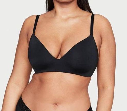 Victoria's Secret T-Shirt Lightly Lined Wireless Bra Satin Black