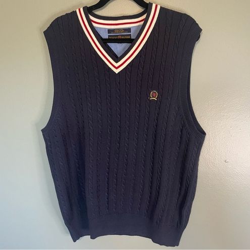 Tommy Vintage Golf Cable Knit Sweater Vest Men's Size L Size L - $48 - From Morgan