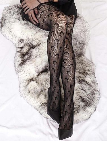 Crescent Black Moon Celestial Moon Fishnet Tights - $10 New With