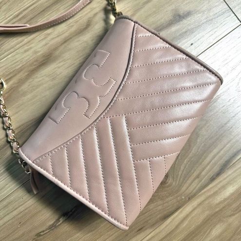 Tory Burch  Blush Pink Gold Alexa Combination Crossbody Clutch Bag Quilted  - $173 - From Courtney