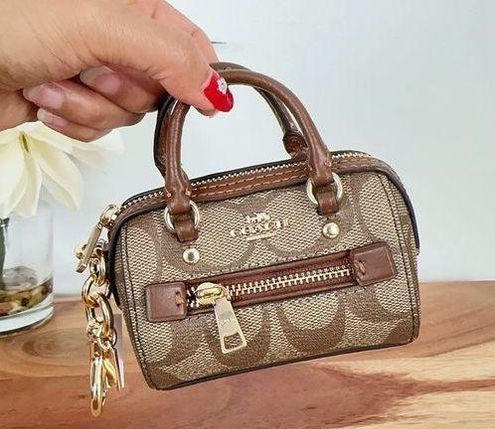 Coach+1716+Mini+Rowan+Satchel+Bag+Charm+in+Signature+Canvas for sale online