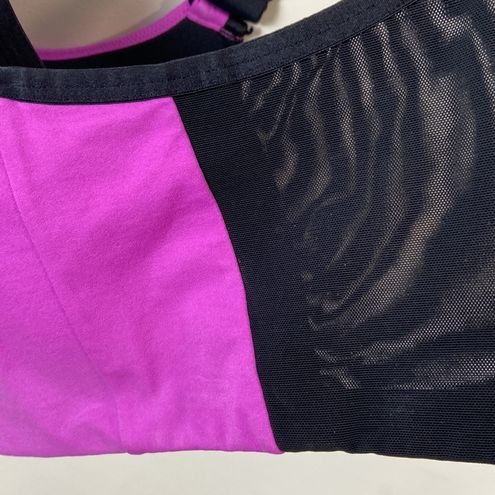 Livi Active Molded No Wire Sports Bra Purple Black Plus Size