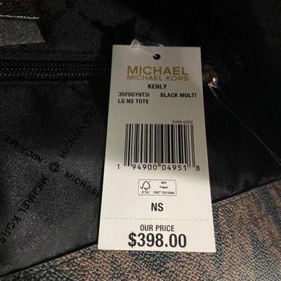 Michael Kors Black/Multicolor Kenly Graphic with Logo Coated