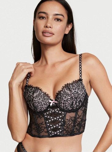 Victoria's Secret Lightly Lined Corset Bra Top 36DD Black Size 36 E / DD -  $19 (77% Off Retail) New With Tags - From Abigail