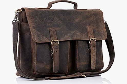 KomalC 16 Inch Leather briefcases Laptop Messenger Bags for Men and Wo