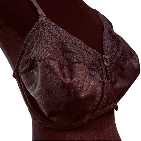 Wacoal Black Full Coverage Underwire Sheer Lace Silky Satin Floral Bra  38DDD Size undefined - $28 - From Veronica