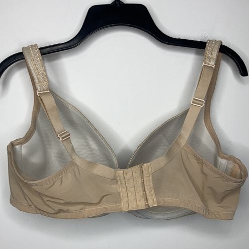 Cacique Modern Lace Covered Bra LL BALC Underwire Size 42 DD Tan