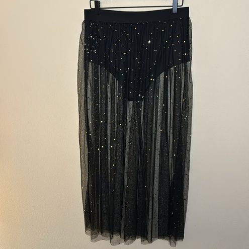 SHEIN ICON 2 In 1 Galaxy Mesh Skirt