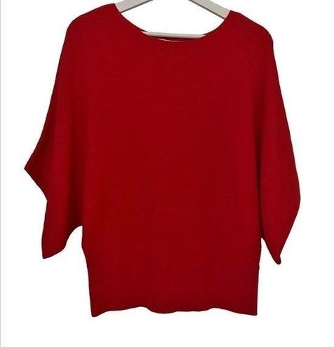 Tommy Bahama Women's Red 3/4 Dolman Sleeve Rib Knit Sweater Size