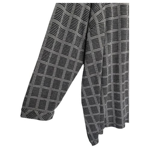 J.Jill Top Womens 2X Windowpane Round Neck Long Sleeve Pullover Black Gray  - $26 - From Michelle