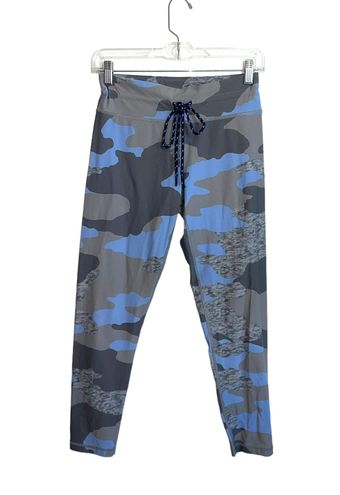 Mama  Aerie Gray & Blue Camo Print Mid-rise Drawstring 7/8 Leggings