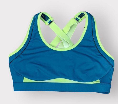 Fabletics Blue Green Belle High Impact Sports Bra Women's Size XS - $18 -  From May