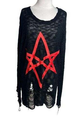 KILLSTAR hexagram knit destroyed sweater Sz M Size M - $45 - From