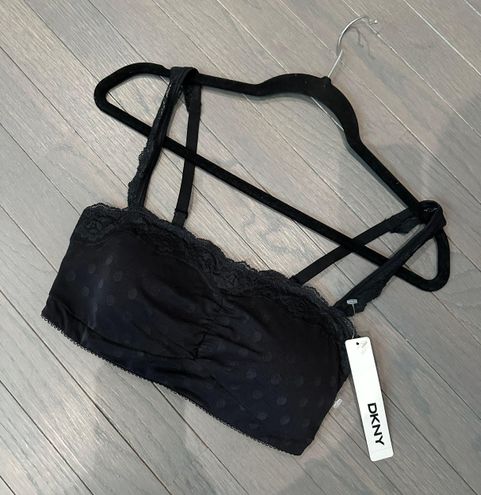 DKNY Bra Black Polka Dot 'Classic Beauty' Lace Convertible Bandeau Size 36  - $14 New With Tags - From Umma