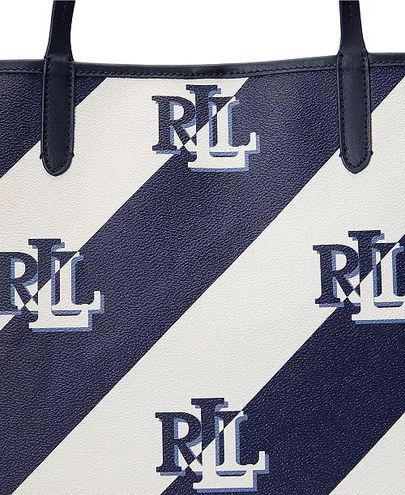 Lauren Ralph Lauren Coated Canvas Large Collins Tote Bag - French Navy