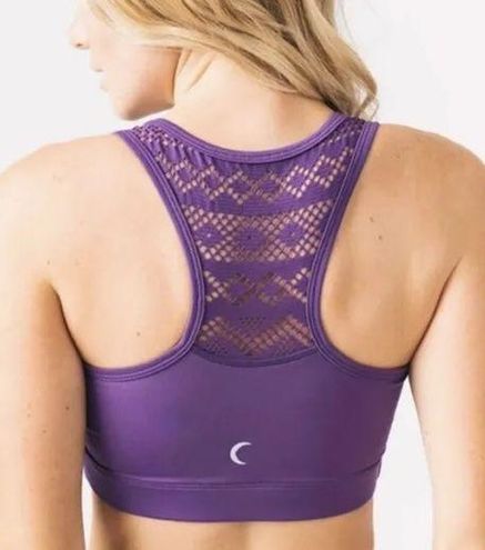 Zyia Active Purple Lace Mesh Back Bomber Sports Bra, EUC, Size Medium - $32  - From Melissa
