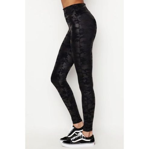 Spanx Faux Leather Camo Leggings Black Camouflage High-Rise Waist Skinny  Pants S - $35 - From Shop