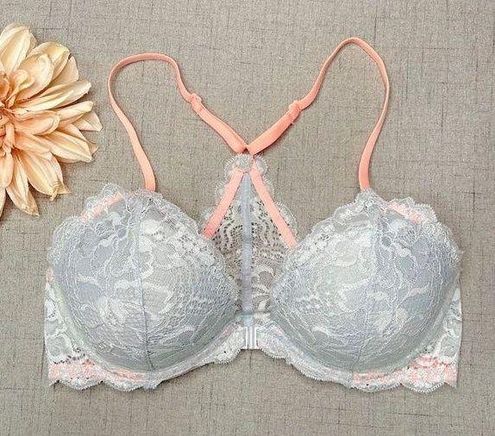 Victoria's Secret PINK Ultimate Racerback Push-Up Bra Grey ($52) ❤ liked on  Polyvore featuring …