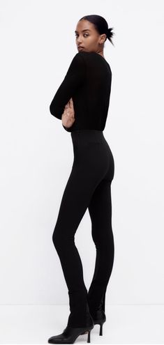 ZARA Slit Leggings Black - $29 (27% Off Retail) New With Tags - From  Savannah