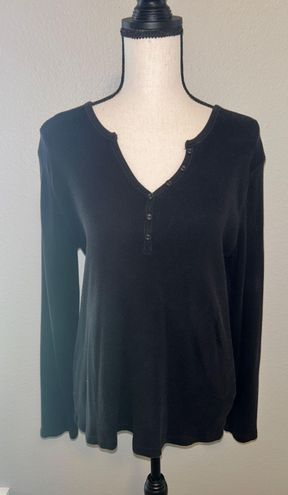 Josephine Chaus Black & White V-Neck Top Size L Size L - $20