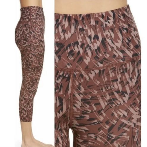 Zella Leggings Womens Small Brown High Waist Crop Stretch