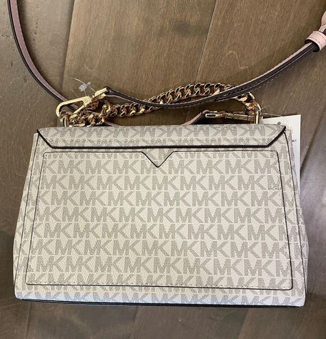 💘🎁 NWT MICHAEL KORS LITA MEDIUM TWO-TONE MK LOGO CROSSBODY BAG