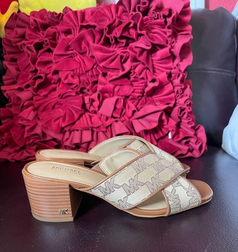 Michael Kors Abbott Logo printed Crisscross Slide mule dress Sandals   BNWOX - $69 New With Tags - From daisy