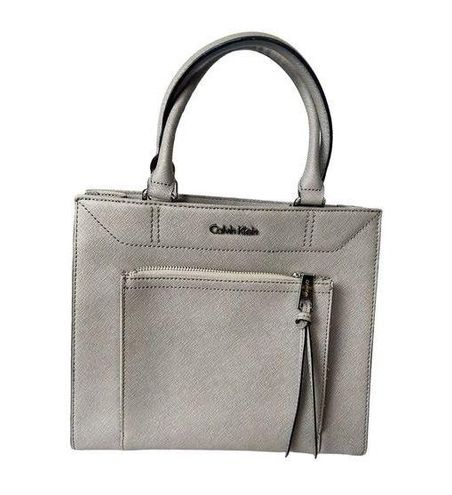 Calvin Klein genuine saffiano leather tote, color smoke gray - $36 - From  Lynne