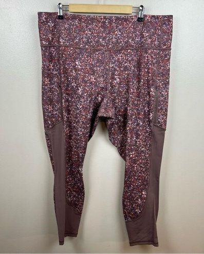 Athleta Rainier Printed Mesh Tight Leggings 3X Brown Pink Winter Training  Run - $40 - From Stephanie