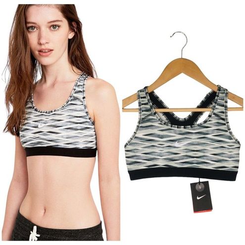 Nike New Pro Criss Cross Bra Top Dry Fit Workout Logo Athletic Geometric  Gray S - $24 New With Tags - From Michelle