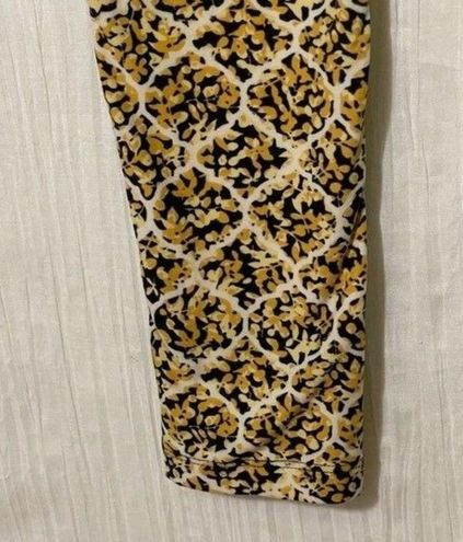 LuLaRoe Yellow and Black Print Leggings One Size Size undefined