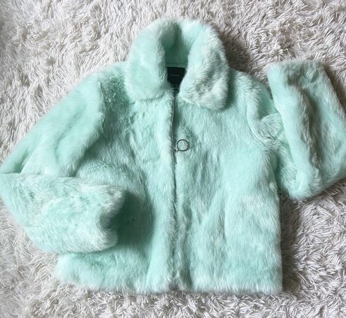 mint faux fur jacket