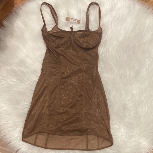 NWT SKIMS Glissenette Corset‎ Dress Bodysuit Cocoa