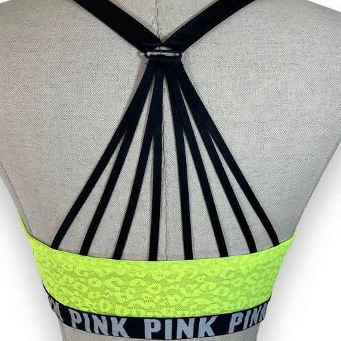 PINK - Victoria's Secret Victoria's Secret PINK push-up bra 36D Pigeonnant  neon yellow lace racerback Size undefined - $32 - From Kimberly