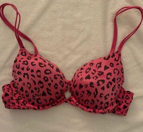 Pink Cheetah Print Push-Up Bra