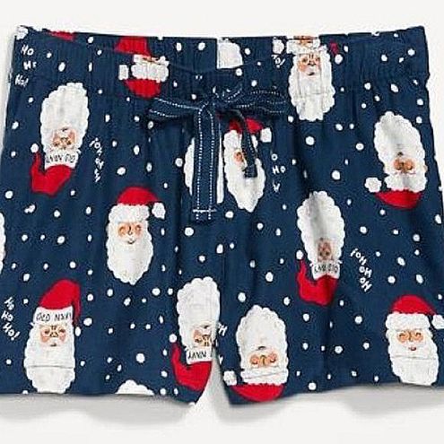 Old Navy Womens XL Flannel Boxer Pajama Shorts Santa Claus Christmas Blue  Winter - $19 New With Tags - From Owlison